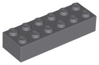 Brick 2 x 6 in Dark Bluish Gray