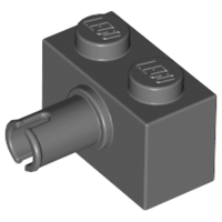 Brick Special 1 x 2 with Pin in Dark Bluish Gray