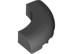 Brick Round Corner 5 x 5 x 1 Curved, Bottom Cut Outs, No Studs, 7 Bottom Tubes in Dark Bluish Gray