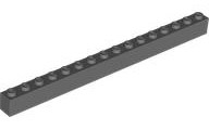 Brick 1 x 16 in Dark Bluish Gray