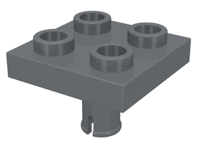 Plate Special 2 x 2 with Pin on Bottom in Dark Bluish Gray