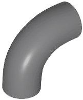 Brick Round 1 x 1 diameter Tube with 90 Degree Elbow (2 x 2 x 1) and Axle Holes (Crossholes) at each end in Dark Bluish Gray