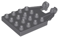 Duplo Plate 4 x 4 with 16 Studs and Hinge in Dark Bluish Gray