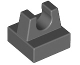 Tile Special 1 x 1 with Clip and Straight Tips in Dark Bluish Gray