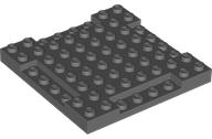 Plate Special 8 x 8 x 2/3 with Four 1 x 4 Recessed Edges in Dark Bluish Gray