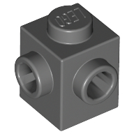 Brick Special 1 x 1 with Studs on 2 Adjacent Sides in Dark Bluish Gray