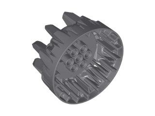 Wheel Hard Plastic with Large Cleats and Flanges (Rock Design) in Dark Bluish Gray
