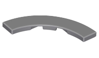 Tile 4 x 4 Curved, Macaroni in Dark Bluish Gray