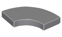 Tile 2 x 2 Curved, Macaroni in Dark Bluish Gray
