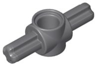 Technic Pin Connector Hub with 2 Axles in Dark Bluish Gray