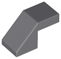 Brick Sloped 45° 2 x 1 with 2/3 Inverted Cutout and no stud in Dark Bluish Gray