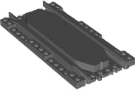 Vehicle Track, Train, Plastic (RC Trains) Straight with Re-Railer in Dark Bluish Gray