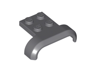 Wheel Arch, Mudguard 3 x 4 with 2 x 2 Plate in Dark Bluish Gray
