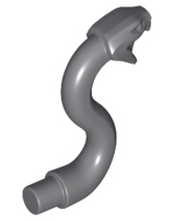Animal, Snake Head with Open Mouth, Fangs and Curved Neck with Bar in Dark Bluish Gray