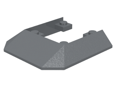 Brick Wedged, Sloped 45° 6 x 6 Double / 33° [Train Roof End] in Dark Bluish Gray