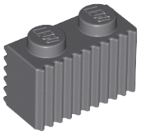 Brick Special 1 x 2 with Grille in Dark Bluish Gray
