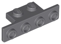 Bracket 1 x 2 - 1 x 4 [Rounded Corners at Bottom, Square Corners at Top] in Dark Bluish Gray