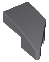 Brick Wedged, Curved 2 x 1 with Stud Notch Left in Dark Bluish Gray