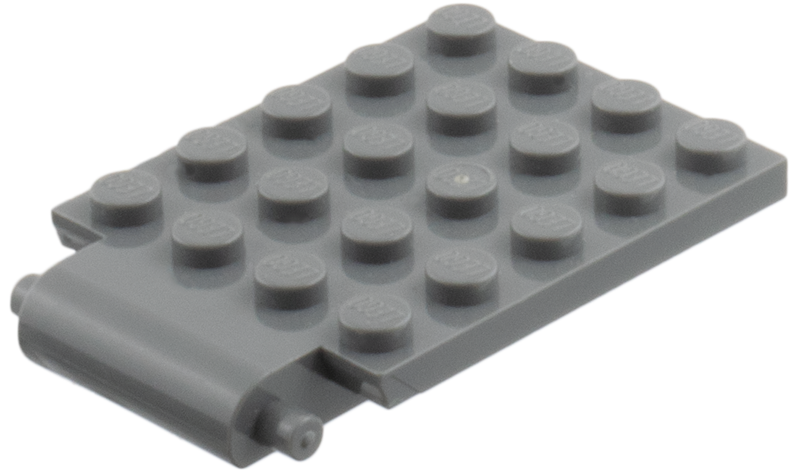 Plate Special 4 x 6 x 2/3 with Trap Door Hinge in Dark Bluish Gray