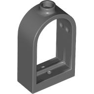 Window 1 x 2 x 2 2/3 with Rounded Top in Dark Bluish Gray