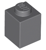 Brick 1 x 1 in Dark Bluish Gray