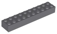 Brick 2 x 10 in Dark Bluish Gray