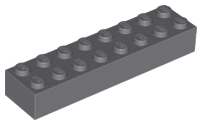 Brick 2 x 8 in Dark Bluish Gray