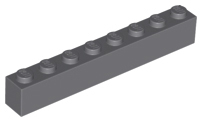 Brick 1 x 8 in Dark Bluish Gray