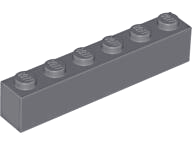 Brick 1 x 6 in Dark Bluish Gray