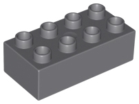 Duplo Brick 2 x 4 in Dark Bluish Gray