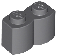 Brick Special 1 x 2 Palisade [aka Log] in Dark Bluish Gray