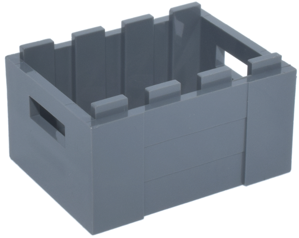 Box / Crate with Handholds 3 x 4 x 1 2/3 in Dark Bluish Gray
