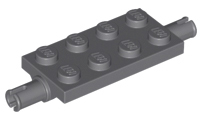 Plate Special 2 x 4 with Pins in Dark Bluish Gray