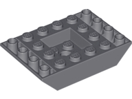 Brick Sloped Inverted 45° 6 x 4 Double with Recessed Center in Dark Bluish Gray