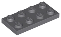 Plate 2 x 4 in Dark Bluish Gray