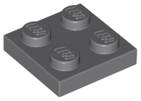 Plate 2 x 2 in Dark Bluish Gray