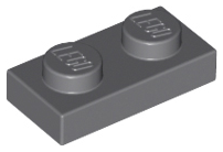 Plate 1 x 2 in Dark Bluish Gray