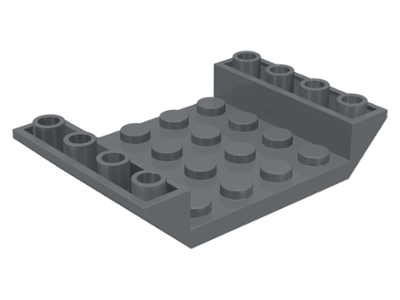 Brick Sloped Inverted 45° 6 x 4 Double with 4 x 4 Recessed in Dark Bluish Gray