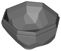 Rock Boulder 4 x 4, Bottom in Dark Bluish Gray