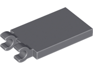 Tile Special 2 x 3 with 2 Clips [Thick Open O Clips] in Dark Bluish Gray
