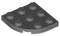 Plate Round Corner 3 x 3 in Dark Bluish Gray