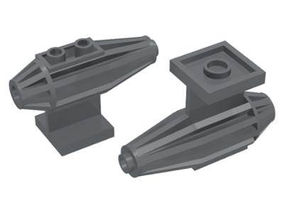 Engine, Strakes, 2 Top Studs, 2 x 2 Bottom Tile in Dark Bluish Gray