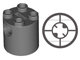 Brick Round 2 x 2 x 2 Robot Body, Axle Holder '+' Orientation in Dark Bluish Gray