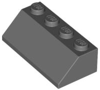 Brick Sloped 45° 2 x 4 in Dark Bluish Gray