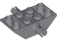Slope Inverted 45° 4 x 2 Double with Pins and Axle Hole Type 2 [X Opening] in Dark Bluish Gray