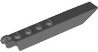 Hinge Plate 1 x 8 Locking with Angled Side Extensions, Rounded Plate Underside, 9 Teeth in Dark Bluish Gray