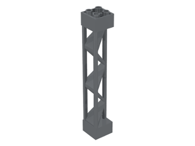 Support 2 x 2 x 10 Girder Triangular Vertical - Type 1 - Solid Top, 3 Posts in Dark Bluish Gray