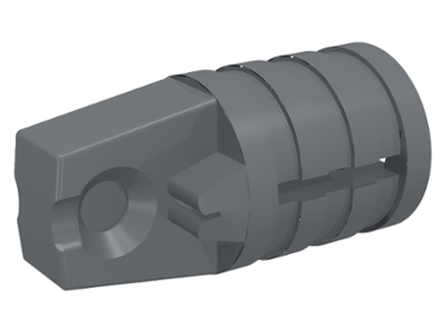 Hinge Cylinder 1 x 2 Locking with 1 Finger and Axle Hole On Ends in Dark Bluish Gray