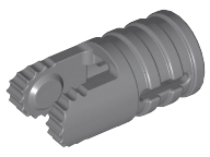Hinge Cylinder 1 x 2 Locking with 2 Click Fingers and Axle Hole, 9 Teeth in Dark Bluish Gray