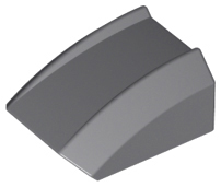 Brick Curved 2 x 2 with Lip, No Studs in Dark Bluish Gray